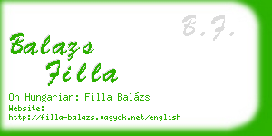 balazs filla business card